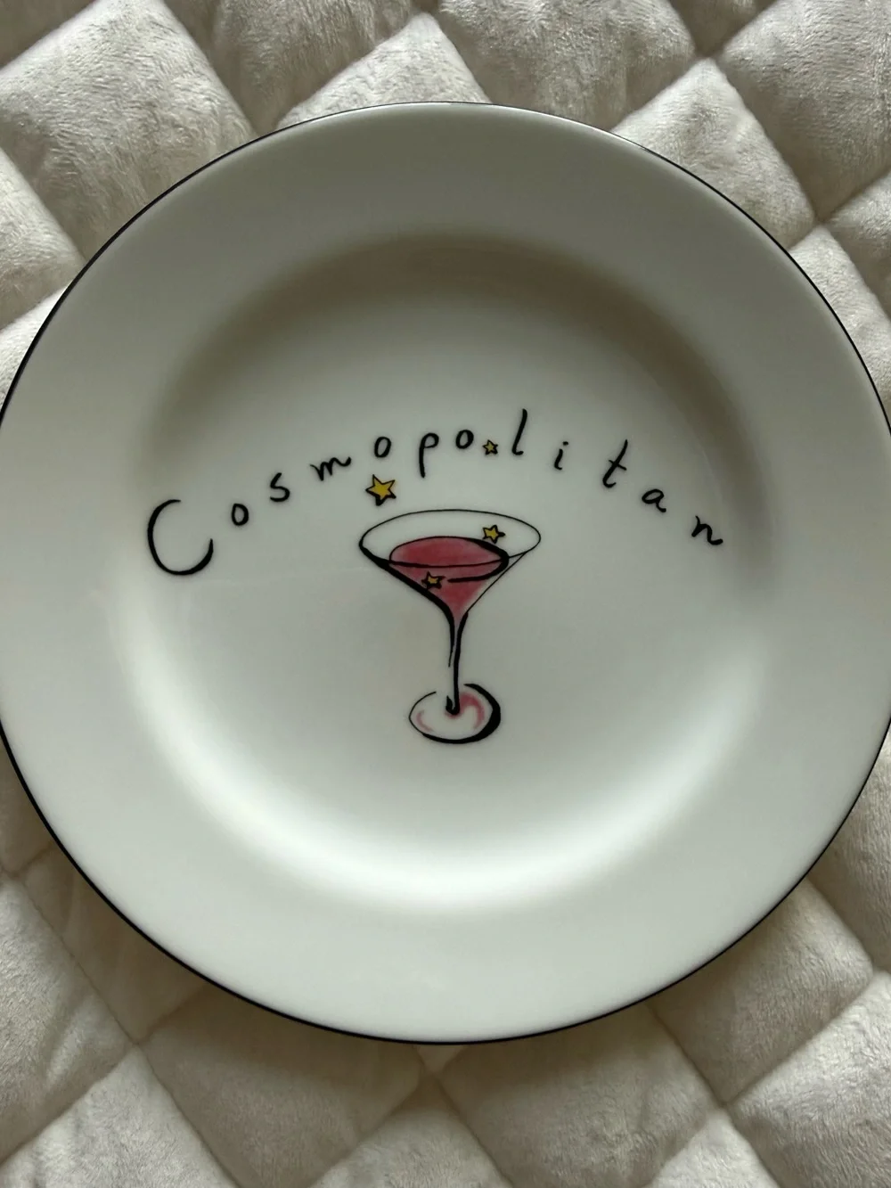 Pottery Barn White Martini Cocktail-themed Plates - Set of 4